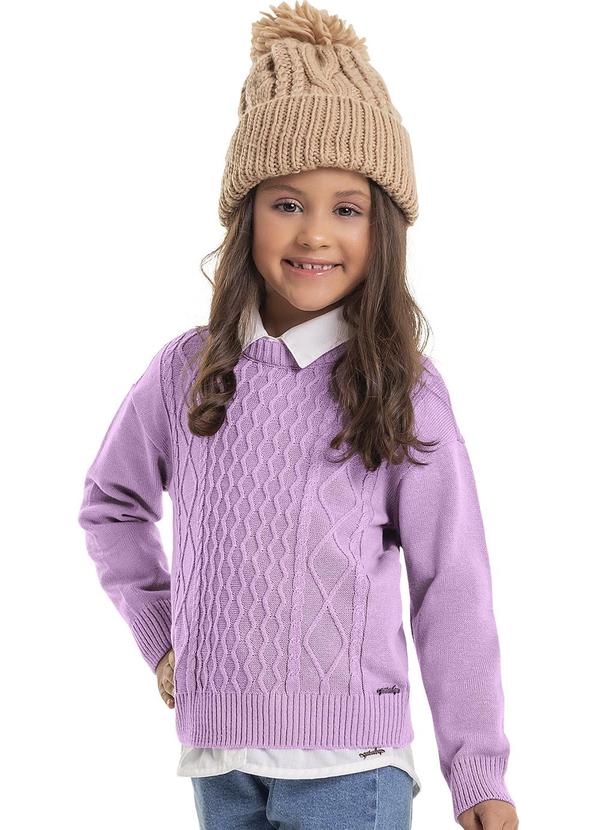 Quimby - Blusão em Tricô Infantil Menina Roxo