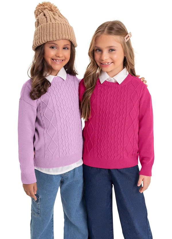 Quimby - Blusão em Tricô Infantil Menina Roxo 3