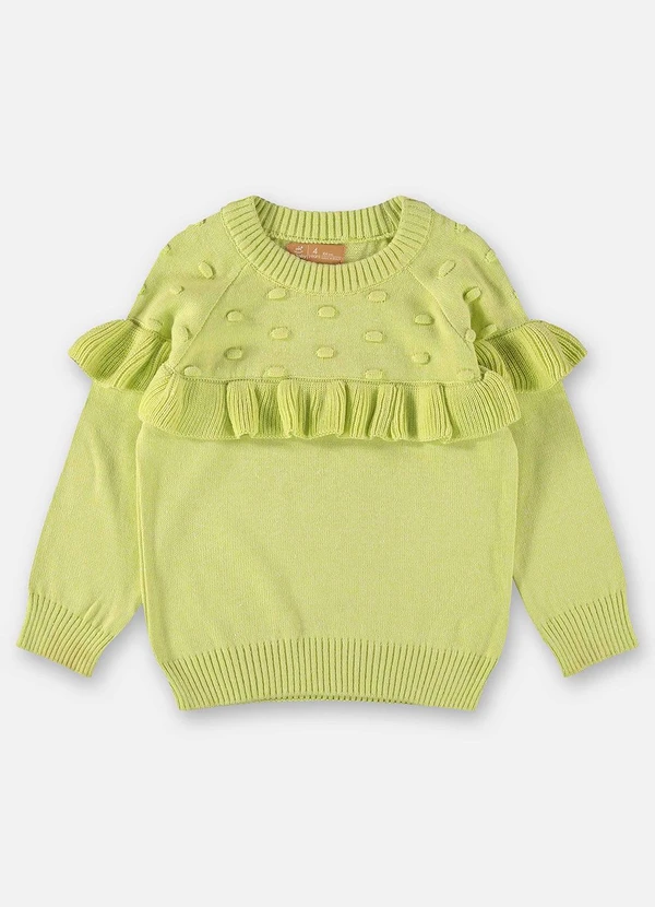 Up Baby - Blusão em Tricô Infantil Menina Verde 3