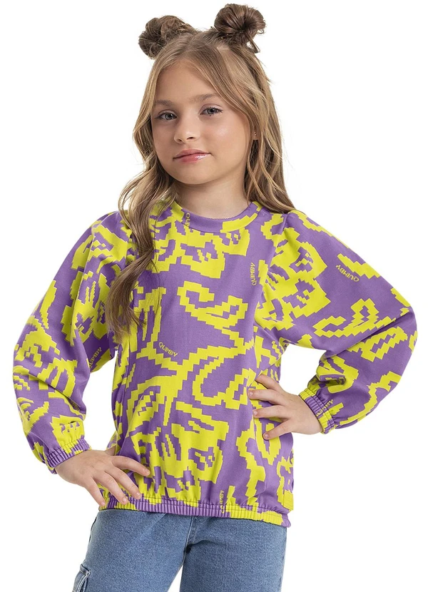 Quimby - Blusão Estampado Infantil Menina Roxo