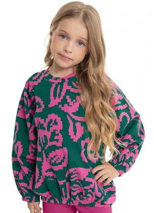 Quimby - Blusão Estampado Infantil Menina Verde - QUIMBY