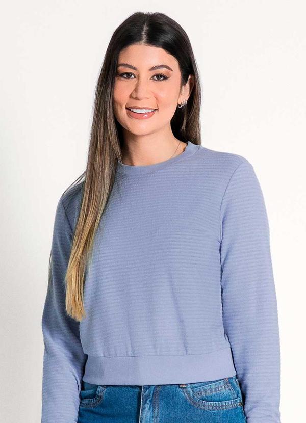 Habana - Blusão Feminino Adulto Sofisticado Azul