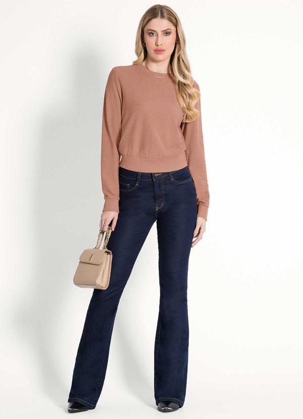 Habana - Blusão Feminino Adulto Sofisticado Marrom 2