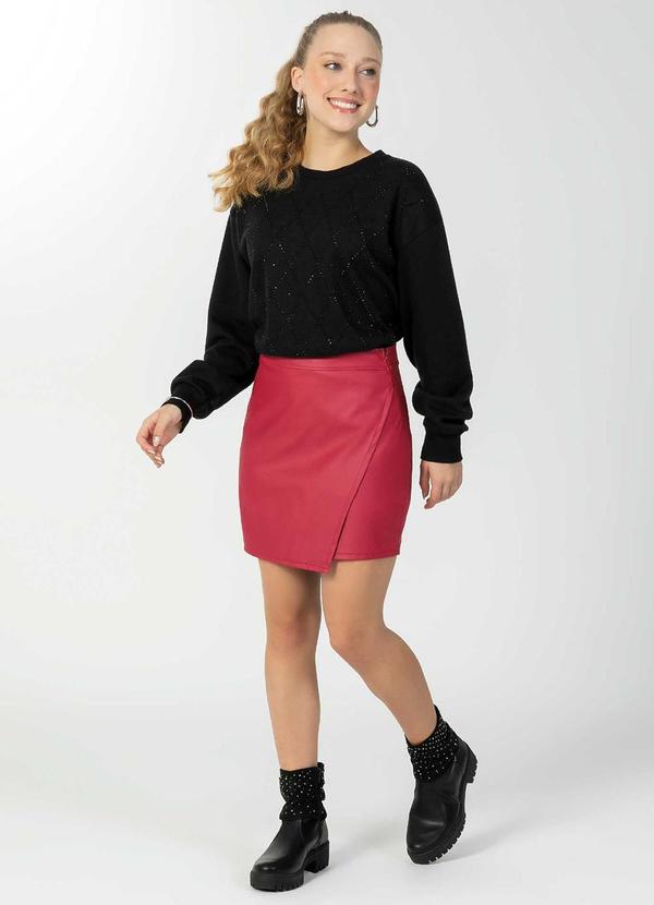 Bjoe - Blusão Feminino com Detalhes de Strass Preto 2