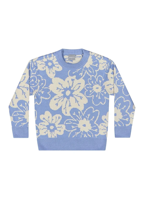 Quimby - Blusão Floral em Tricot para Menina Azul 3