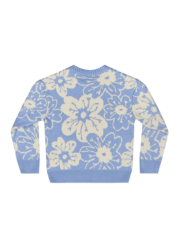 Quimby - Blusão Floral em Tricot para Menina Azul 4