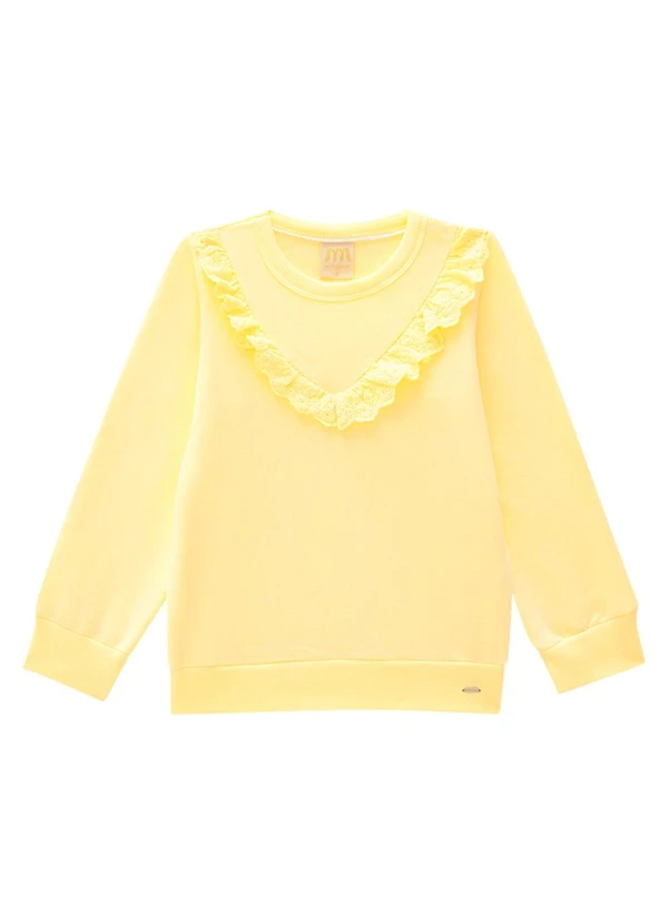 Milli e Nina - Blusão Infantil em Molecotton Felpado Amarelo 3