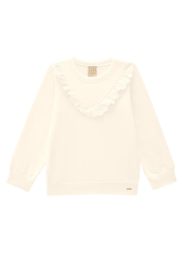 Milli e Nina - Blusão Infantil em Molecotton Felpado Bege