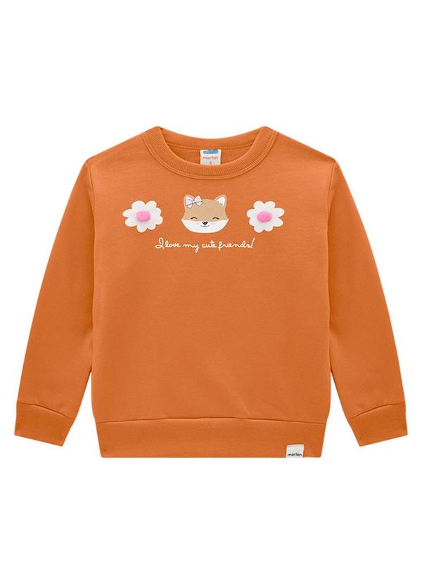 Marlan - Blusão Infantil em Moletom Felpado Laranja 2