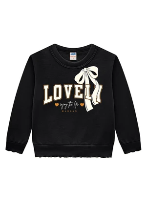 Marlan - Blusão Infantil em Moletom Felpado Preto - MARLAN