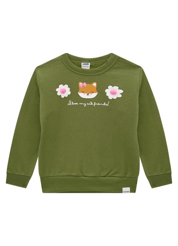 Marlan - Blusão Infantil em Moletom Felpado Verde