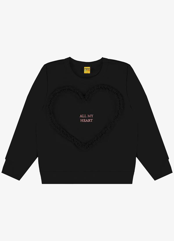 Rovi Kids - Blusão Infantil em Moletom Rovi Kids Preto