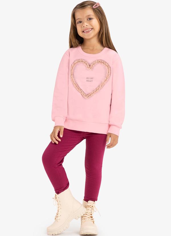 Rovi Kids - Blusão Infantil em Moletom Rosa 3