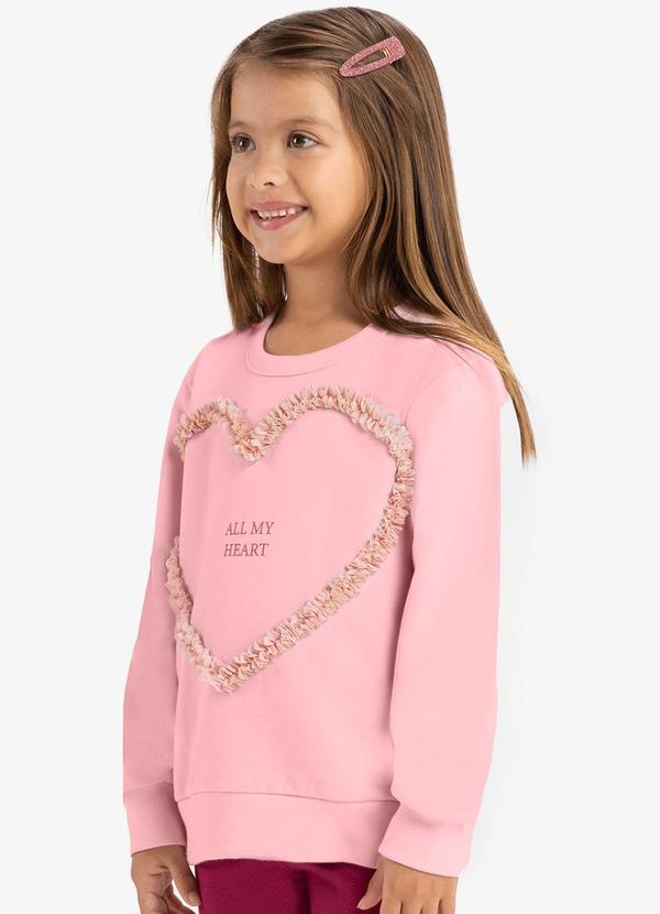 Rovi Kids - Blusão Infantil em Moletom Rosa 4