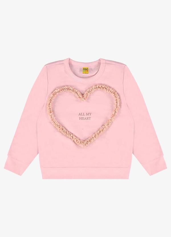 Rovi Kids - Blusão Infantil em Moletom Rosa 5