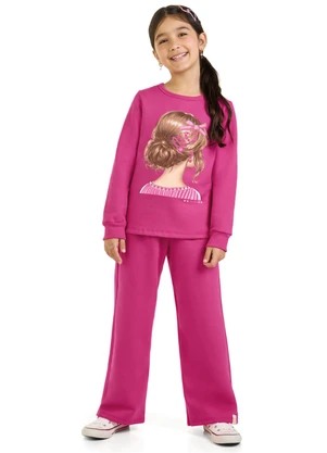 Marlan - Blusão Infantil Menina em Moletom Felpado Rosa - MARLAN