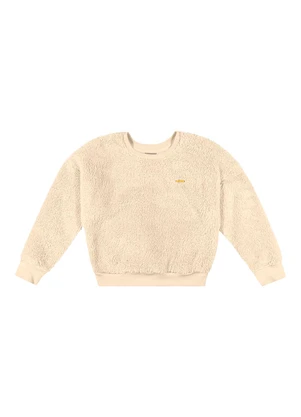 Colorittá - Blusão Infantil Menina Peluciado com Brilho Bege - COLORITTÁ