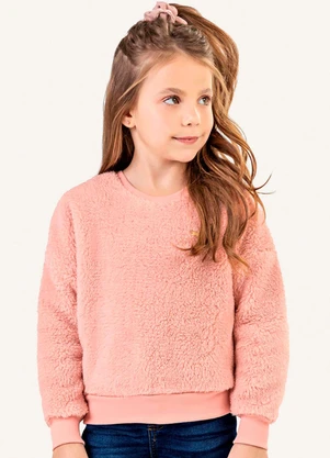 Colorittá - Blusão Infantil Menina Peluciado com Brilho Rosa - COLORITTÁ
