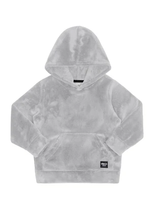 Alakazoo - Blusão Infantil Unissex em Pelo com Capuz Cinza - ALAKAZOO