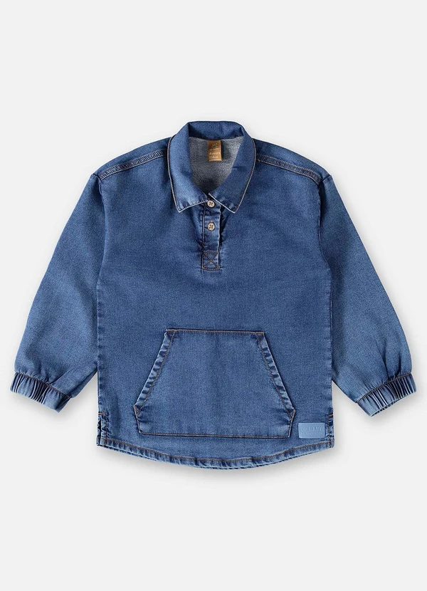 Up Baby - Blusão Jeans Infantil Unissex Azul 5