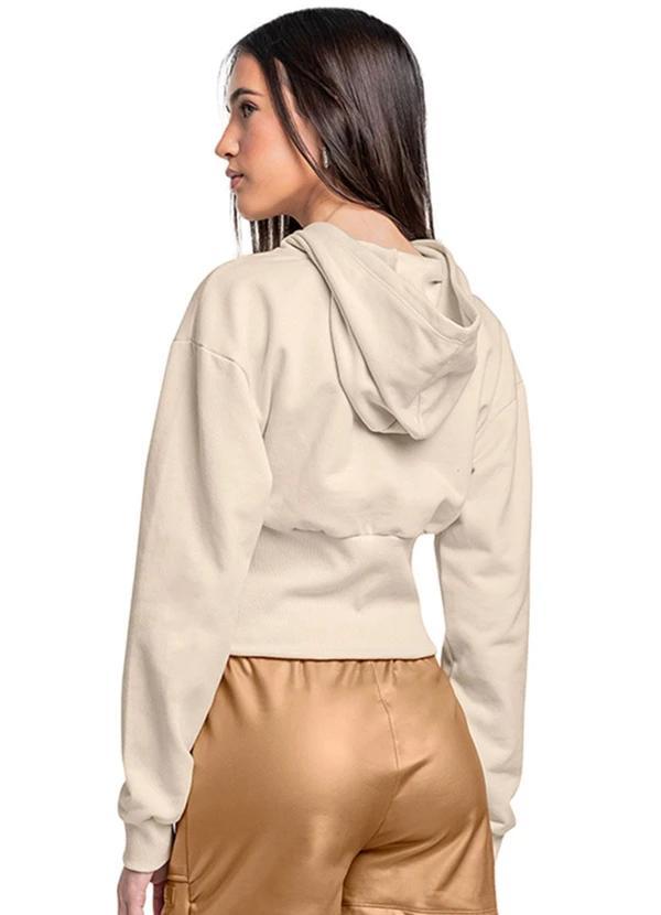 Gloss - Blusão Juvenil em Moletom com Ribana Bege 2