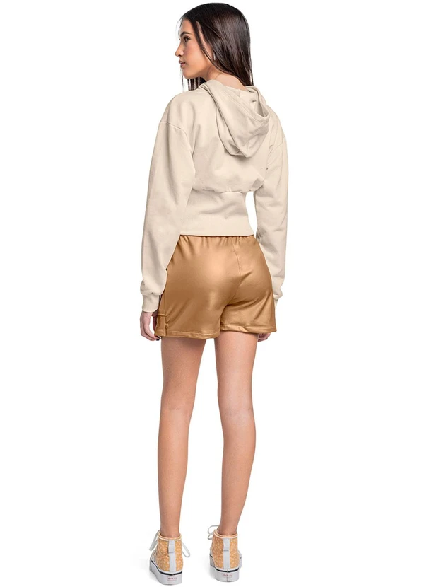 Gloss - Blusão Juvenil em Moletom com Ribana Bege 4