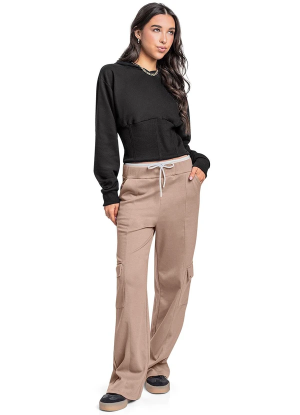 Gloss - Blusão Juvenil em Moletom com Ribana Preto 2