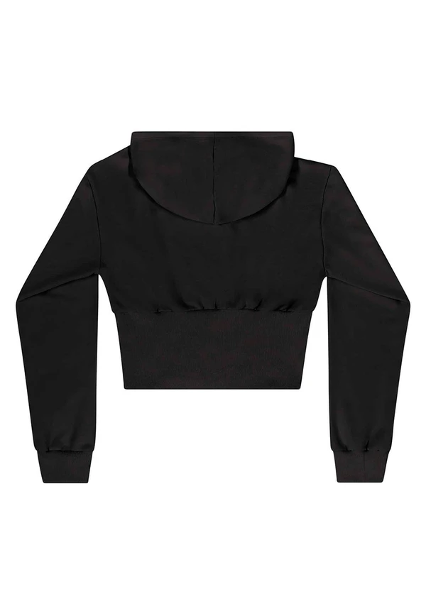 Gloss - Blusão Juvenil em Moletom com Ribana Preto 4