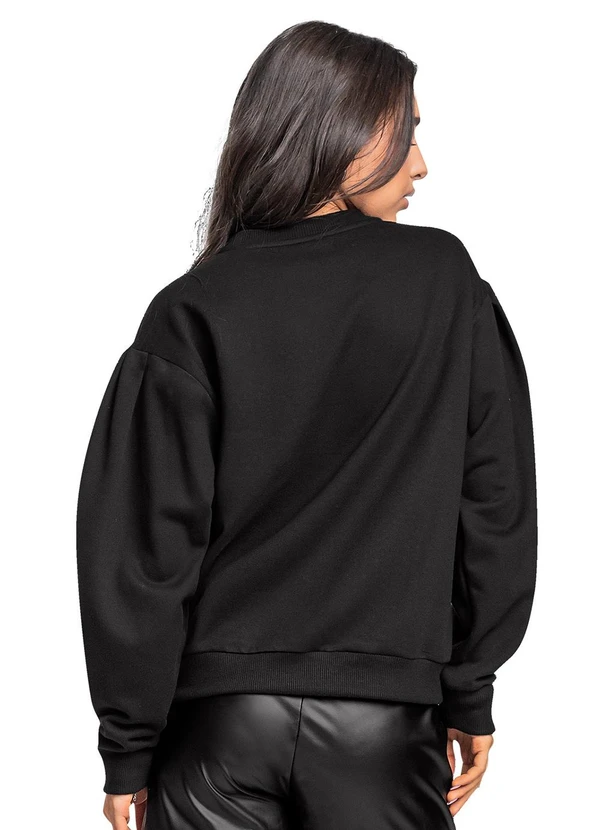 Gloss - Blusão Juvenil em Moletom com Strass Preto 2