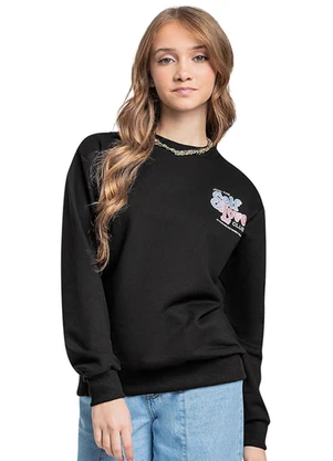 Gloss - Blusão Juvenil em Moletom Preto - GLOSS