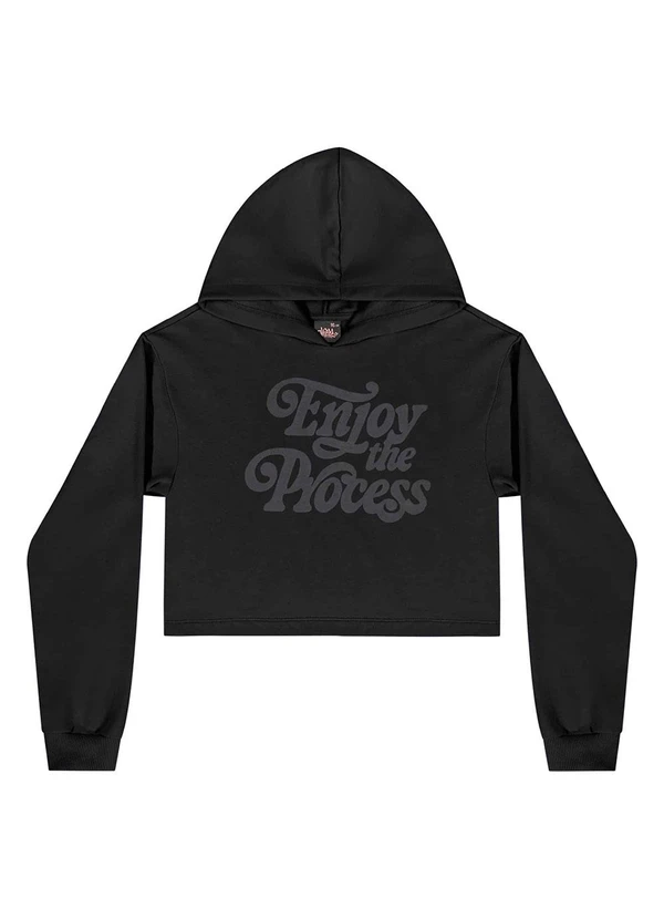 Gloss - Blusão Juvenil em Moletom Preto 5