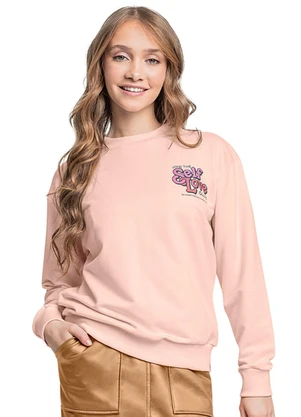 Gloss - Blusão Juvenil em Moletom Rosa - GLOSS