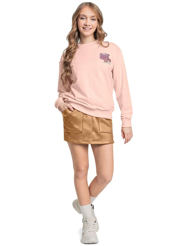 Gloss - Blusão Juvenil em Moletom Rosa 3