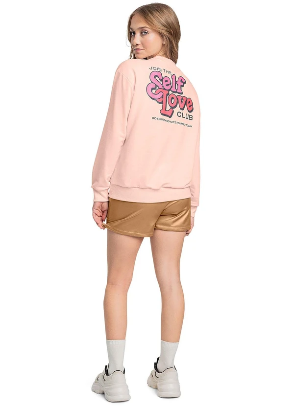 Gloss - Blusão Juvenil em Moletom Rosa 4