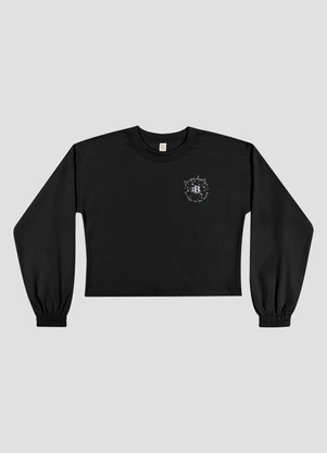 Based. - Blusão Juvenil Feminino em Moletom com Estampa Preto - BASED.
