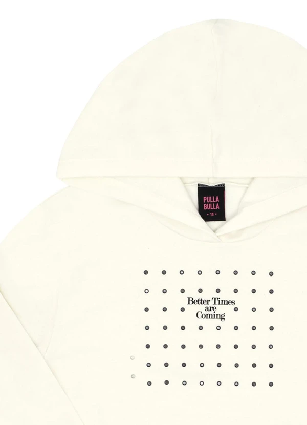Pulla Bulla - Blusão Juvenil Menina Moletinho  Bege  2