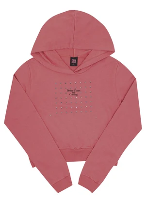 Pulla Bulla - Blusão Juvenil Menina Moletinho Rosa - PULLA BULLA