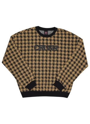 Pulla Bulla - Blusão Juvenil Menina Pied Poule Marrom - PULLA BULLA