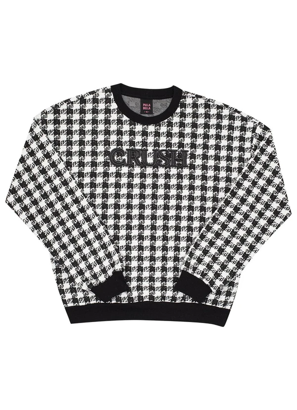 Pulla Bulla - Blusão Juvenil Menina Pied Poule Preto 3