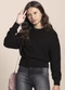 Milli e Nina - Blusão Juvenil Menina Tricô Oversized Preto - variação: Preto