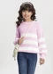 Alakazoo - Blusão Listrado de Tricô Infantil Menina Preto - variação: Rosa