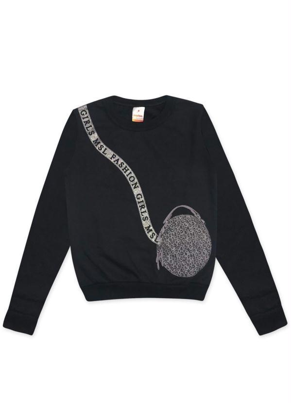 Marisol - Blusão Manga Longa Menina Preto