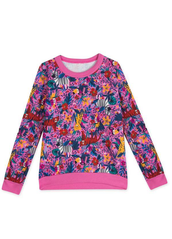 Marisol Play - Blusão Manga Longa Moletom Menina Rosa