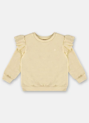 Up Baby - Blusão Menina em Moletom Amarelo - UP BABY