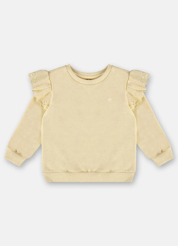 Up Baby - Blusão Menina em Moletom Amarelo 1