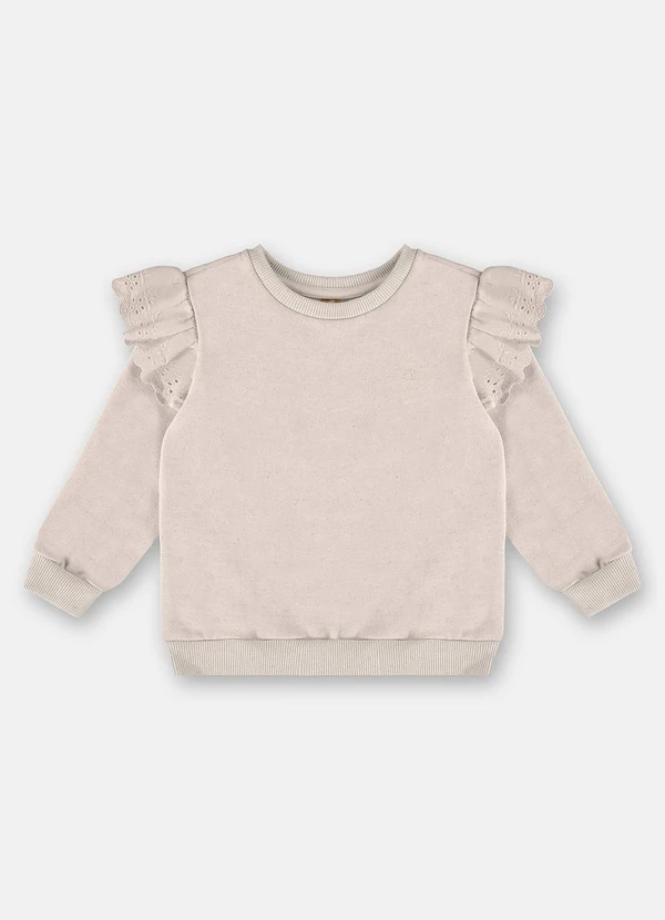 Up Baby - Blusão Menina em Moletom Bege