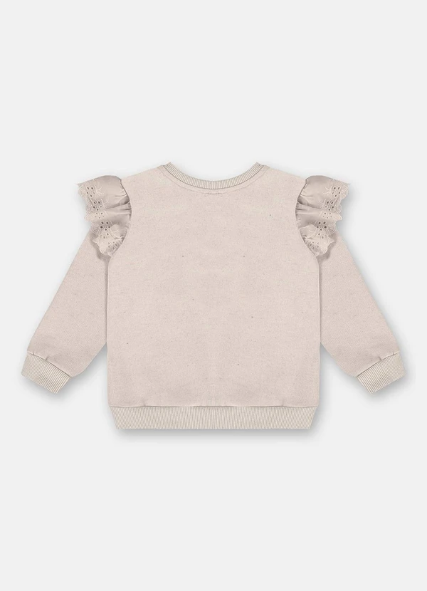 Up Baby - Blusão Menina em Moletom Bege 2