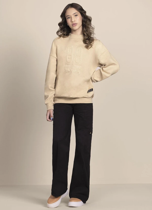 Milli e Nina - Blusão Menina em Moletom Felpado 89 Bege 2