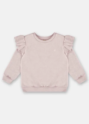 Up Baby - Blusão Menina em Moletom Rosa - UP BABY