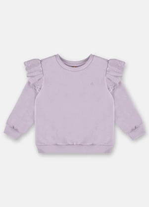 Up Baby - Blusão Menina em Moletom Roxo - UP BABY